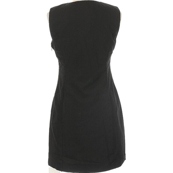 NWT REVOLVE MINIMALIST lovers COMMENSE Black Linen Blend V-Neck Dress Large Mini - Picture 14 of 16